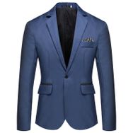 Generisch 2025 Modern Dar Kesim Rahat Mavi Blazer Erkek Takım Ceket