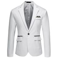 Generisch 2025 Slim Fit Hafif Beyaz Standart Kesim Blazer Erkek Takım Ceket