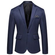 Generisch 2025 Slim Fit Hafif Lacivert Standart Kesim Blazer Erkek Takım Ceket