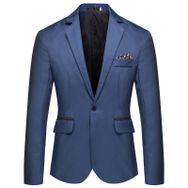 Generisch 2025 Slim Fit Hafif Mavi Standart Kesim Blazer Erkek Takım Ceket
