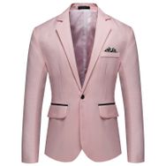 Generisch 2025 Slim Fit Hafif Pembe Standart Kesim Blazer Erkek Takım Ceket