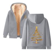 Generisch A Noel Kapüşonlu Modern Polar Tarz Noel Baskılı Kış Uzun Kollu Gündelik Zarif Açık Gri Kadın Sweatshirt