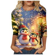 Generisch E Noel 3/4 Kollu Tatlı Desenli Kazak Model Kış Yuvarlak Yaka Uzun Kollu Süveter Moda Bol Üst Giyim Gri Kadın Kazağı
