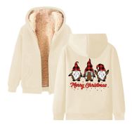 Generisch Noel Baskı 2025 Boş Zaman Kış Zarif Kapüşonlu Uzun Kollu Bej-C Kadın Sweatshirt