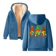 Generisch Noel Baskı 2025 Boş Zaman Kış Zarif Kapüşonlu Uzun Kollu Gök Mavisi-D Kadın Sweatshirt