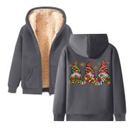 Generisch Noel Baskı 2025 Boş Zaman Kış Zarif Kapüşonlu Uzun Kollu Koyu Gri-E Kadın Sweatshirt