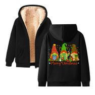 Generisch Noel Baskı 2025 Boş Zaman Kış Zarif Kapüşonlu Uzun Kollu Siyah-D Kadın Sweatshirt