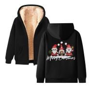 Generisch Noel Baskı 2025 Boş Zaman Kış Zarif Kapüşonlu Uzun Kollu Siyah Schwarz A Kadın Sweatshirt