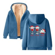 Generisch Noel Baskılı 2025 Kapüşonlu Kışlık Uzun Kollu Gündelik C-Mavi Kadın Sweatshirt