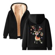 Generisch Noel Baskılı 2025 Kapüşonlu Kışlık Uzun Kollu Gündelik D-Siyah Kadın Sweatshirt