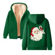 Generisch Noel Baskılı 2025 Kapüşonlu Kışlık Uzun Kollu Gündelik E-Yeşil Kadın Sweatshirt