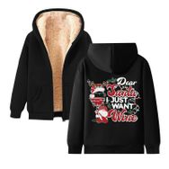 Generisch Noel Baskılı 2025 Kapüşonlu Kışlık Uzun Kollu Koyu Gri-3 Kadın Sweatshirt