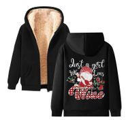 Generisch Noel Baskılı 2025 Kapüşonlu Kışlık Uzun Kollu Siyah-1 Kadın Sweatshirt