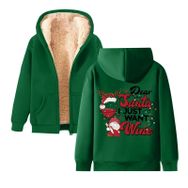 Generisch Noel Baskılı 2025 Kapüşonlu Kışlık Uzun Kollu Yeşil-3 Kadın Sweatshirt