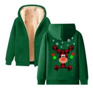 Generisch Noel Baskılı 2025 Kapüşonlu Kışlık Uzun Kollu Yeşil-5 Kadın Sweatshirt
