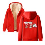 Generisch Noel Baskılı 2025 Kapüşonlu Uzun Kollu Zarif Gündelik E-Kırmızı Kadın Sweatshirt