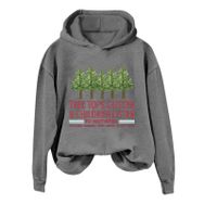 Generisch Noel Baskılı 2025 Kış Kapüşonlu Uzun Kollu Gündelik C-Gri Kadın Sweatshirt