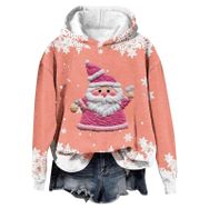 Generisch Noel Baskılı 2025 Modern Kapüşonlu Gündelik Karpuz Kırmızısı-1 Kadın Sweatshirt