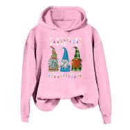 Generisch Noel Baskılı 2025 Modern Kapüşonlu Kışlık Zarif Gündelik Pembe-B Kadın Sweatshirt
