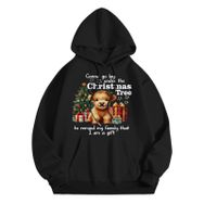 Generisch Noel Baskılı 2025 Modern Kapüşonlu Uzun Kollu Gündelik B-Siyah Kadın Sweatshirt