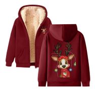 Generisch Noel Baskılı 2025 Modern Kapüşonlu Uzun Kollu Gündelik Şarap-1 Kadın Sweatshirt