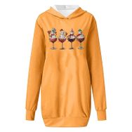 Generisch Noel Baskılı Uzun Kol Günlük Modern Sarı-D Kadın Sweatshirt