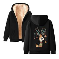 Generisch Weihnachtspullover Damen Zarif A Noel Kapüşonlu Tarzı Boş Zaman Polar Model Noel Baskılı Kış Uzun Kollu Gündelik Siyah Kadın Sweatshirt