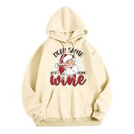 Generisch Zarif A Noel Kapüşonlu Tarzı Boş Zaman Kazak Model Noel Baskılı Kış Uzun Kollu Gündelik Light Sarı Kadın Sweatshirt