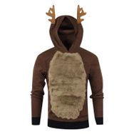 Generisch Zarif Noel Kapüşonlu Tarzı Boş Zaman Kazak Model Noel Baskılı Kış Uzun Kollu Gündelik Kahve Kadın Sweatshirt