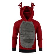 Generisch Zarif Noel Kapüşonlu Tarzı Boş Zaman Kazak Model Noel Baskılı Kış Uzun Kollu Gündelik Koyu Gri Kadın Sweatshirt