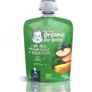 Gerber 90 gr Organik Elma Muz Yabanmersini ve Böğürtlen Püresi