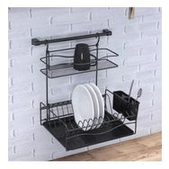 Geseus KB013S Home Borulu Askılı Mat Siyah Bardaklık Tabaklık Bulaşıklık