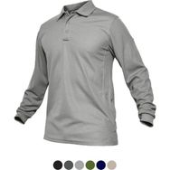 Ghassy Co. Jersey Açık Gri Golf Polo Gömlek Pike Performans Taktik Askeri Uzun Kollu Erkek T-shirt