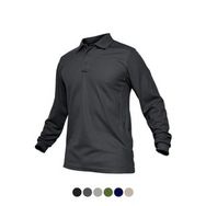 Ghassy Co. Jersey Koyu Gri Golf Polo Gömlek Pike Performans Taktik Askeri Uzun Kollu Erkek T-shirt