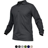 Ghassy Co. Jersey Koyu Gri Golf Polo Gömlek Pike Performans Taktik Askeri Uzun Kollu Erkek T-shirt
