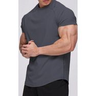 Ghassy Co. Running Füme Sports Reglan Oval Kesim Penye Erkek T-shirt