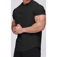 Ghassy Co. Running Siyah Sports Reglan Oval Kesim Penye Erkek T-shirt