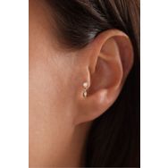 Gianfranco 14 Ayar Sallantılı Taşlı Baget Tragus Altın Küpe