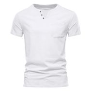Gibz Casual Slim-Fit Beyaz V Yaka Erkek T-shirt