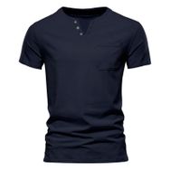 Gibz Casual Slim-Fit Lacivert Mavi V Yaka Erkek T-shirt