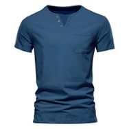 Gibz Casual Slim-Fit Mavi V Yaka Erkek T-shirt