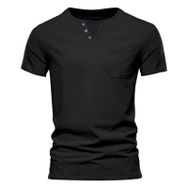 Gibz Casual Slim-Fit Siyah V Yaka Erkek T-shirt