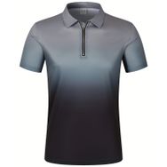 Gibz Degrade Slim-Fit Gri Kısa Kollu Erkek Polo T-shirt