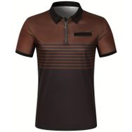 Gibz Degrade Slim-Fit Kahverengi Kısa Kollu Erkek Polo T-shirt