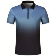 Gibz Degrade Slim-Fit Pus Mavisi Kısa Kollu Erkek Polo T-shirt