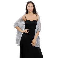 Gibz Glitter Gümüş Hafif Pullu Kadın Şal
