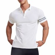 Gibz Slim-Fit Beyaz Düz Polo Erkek T-shirt