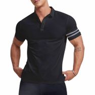 Gibz Slim-Fit Siyah Düz Polo Erkek T-shirt