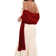 Gibz Up Wrap Koyu Kırmızı Şifon 200x45 cm Zarif Şeffaf Kadın Şal
