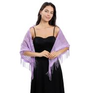 Gibz Vitage Mor Light Purple Püsküllü Kadın Şal
